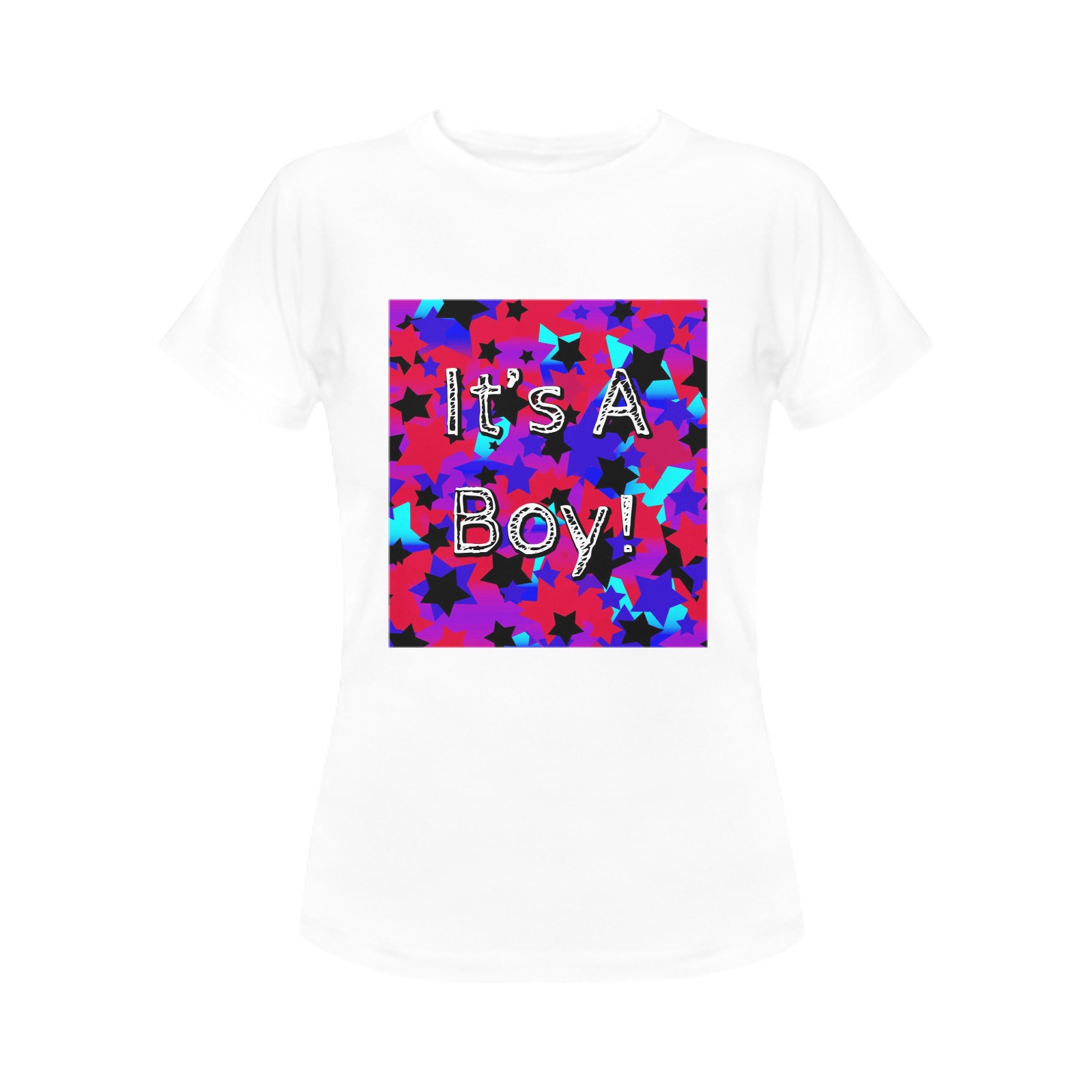 It's A Boy! Party Stars Women's T-Shirt in USA Size (Front Printing Only)