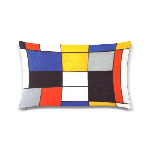 Composition A by Piet Mondrian Custom Zippered Pillow Case 16"x24"(One Side Printing)