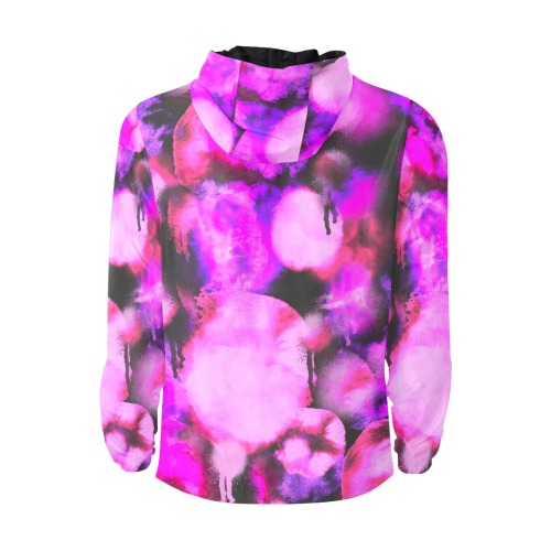 Graffiti dots pink and dark-2 All Over Print Quilted Windbreaker for Men (Model H35)