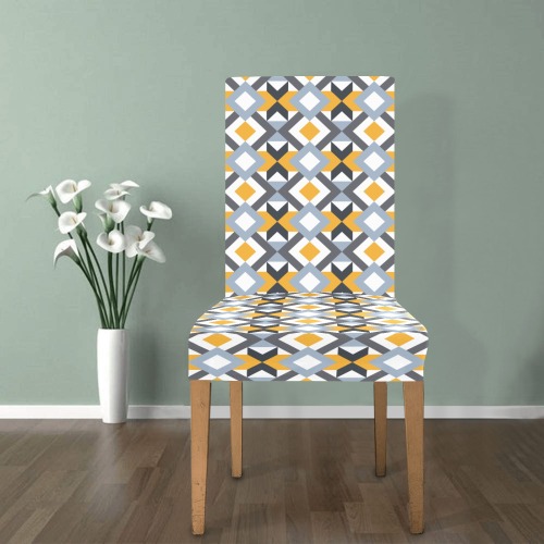 Retro Angles Abstract Geometric Pattern Chair Cover (Pack of 4)
