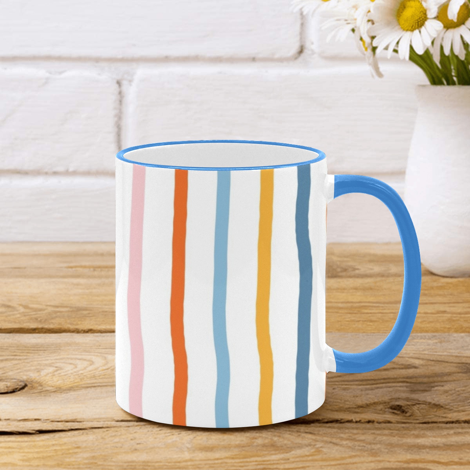 Stripes Custom Edge Color Mug (11oz)