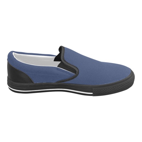 color Delft blue Men's Slip-on Canvas Shoes (Model 019)