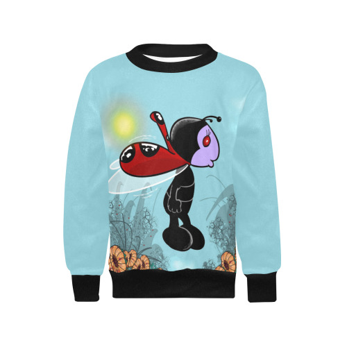 Mizz Ladybug Girls' All Over Print Crew Neck Sweater (Model H49)
