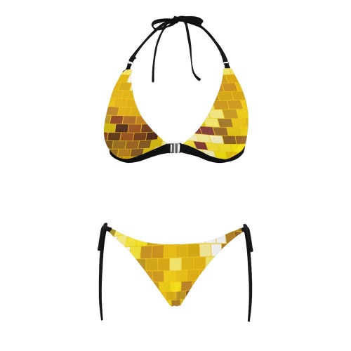 DISCO BALL 2 Buckle Front Halter Bikini Swimsuit (Model S08)