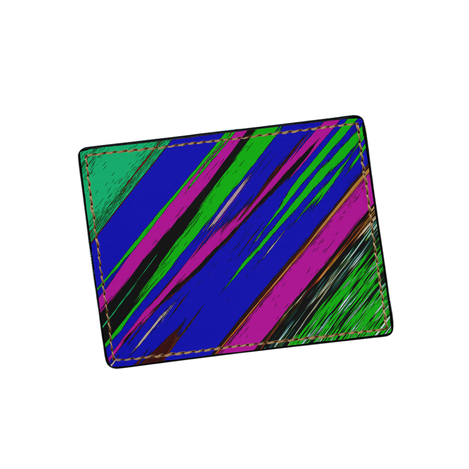 Diagonal Green Blue Purple And Black Abstract Art Card Holder