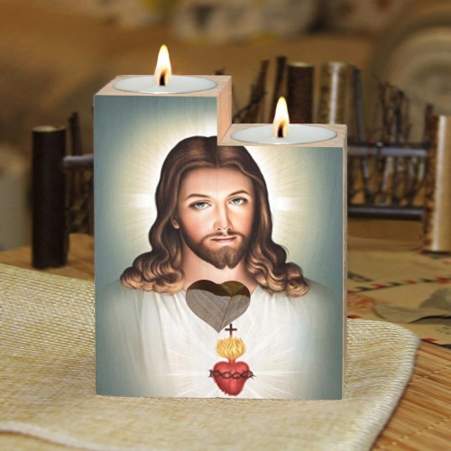 Jesus 1 Wooden Candle Holder (Without Candle)