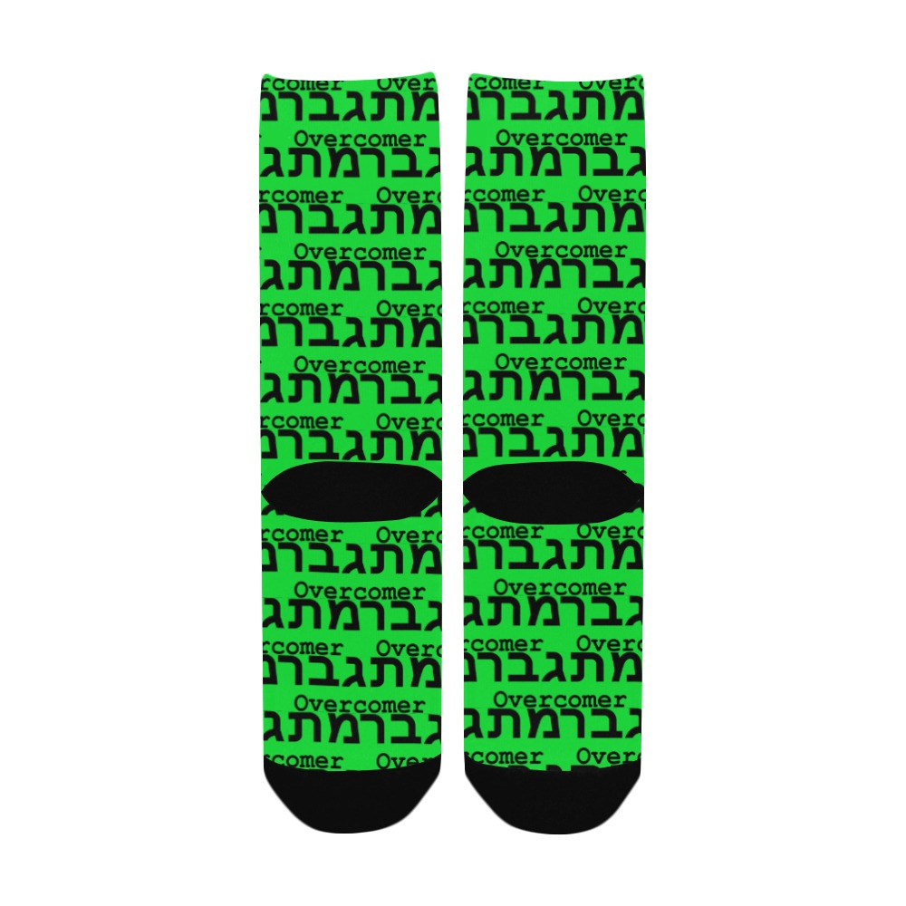 Overcomer Socks Green Women's Custom Socks