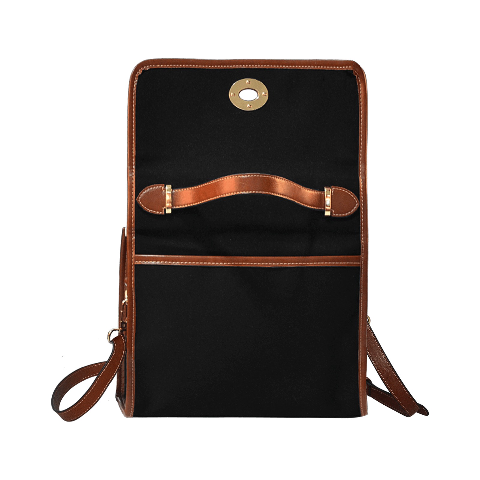 Zee All Black Classic Handbag Waterproof Canvas Bag-Brown (All Over Print) (Model 1641)