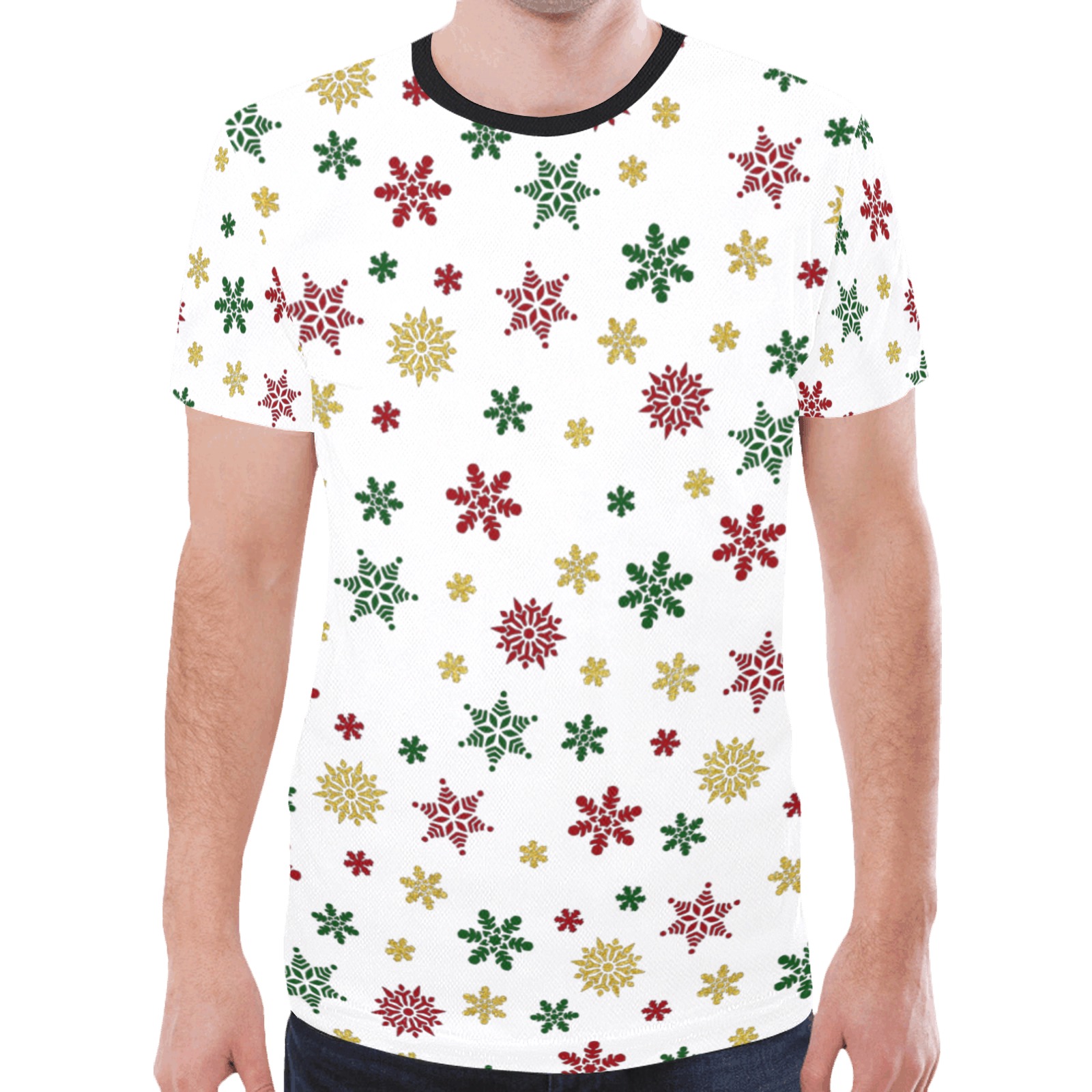 Snowflake Print New All Over Print T-shirt for Men (Model T45)