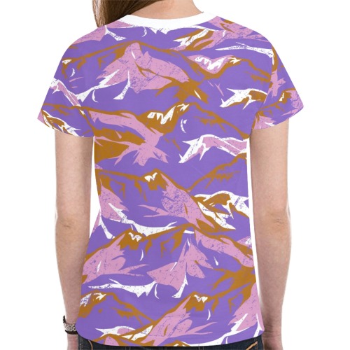 Modern lavender mountain camo New All Over Print T-shirt for Women (Model T45)