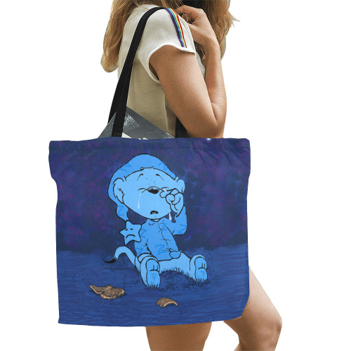 Ferald Feeling Blue All Over Print Canvas Tote Bag/Large (Model 1699)