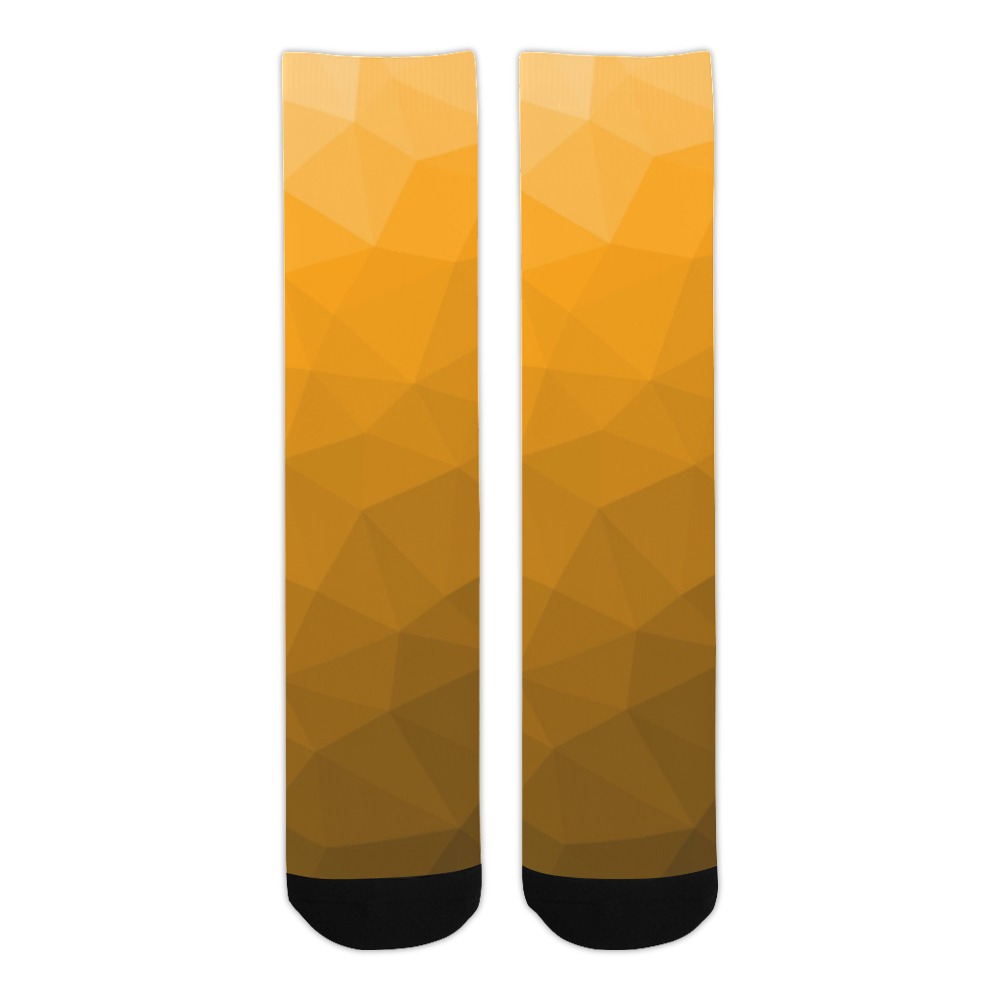 Orange gradient geometric mesh pattern Trouser Socks