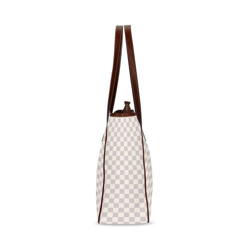 Gray and Cream Classic Tote Bag (Model 1644)