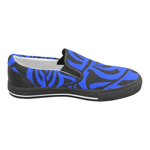 aaa blue Men's Unusual Slip-on Canvas Shoes (Model 019)