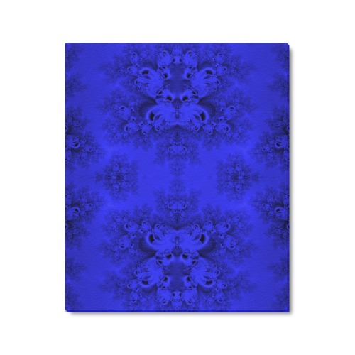 Midnight Blue Gardens Frost Fractal Frame Canvas Print 24"x20"