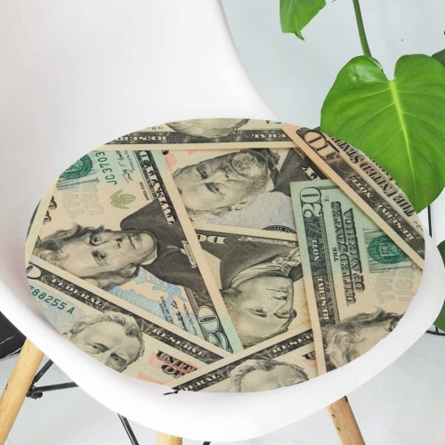 US PAPER CURRENCY Round Seat Cushion