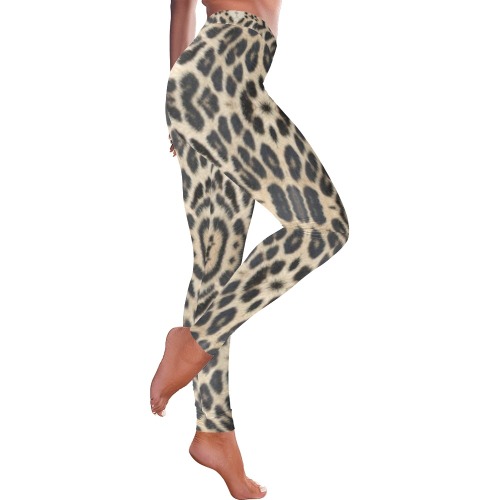 Skin Leopard Women's Low Rise Leggings (Invisible Stitch) (Model L05)