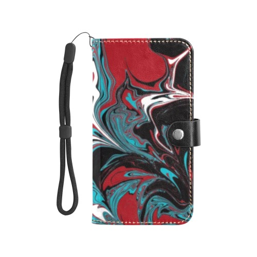 Dark Wave of Colors Flip Leather Purse for Mobile Phone/Large (Model 1703)