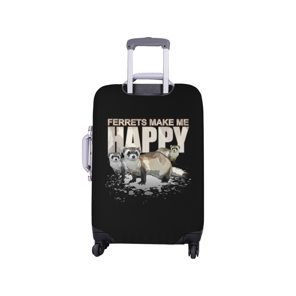 Ferrets Make Me Happy Luggage Cover/Small 18"-21"