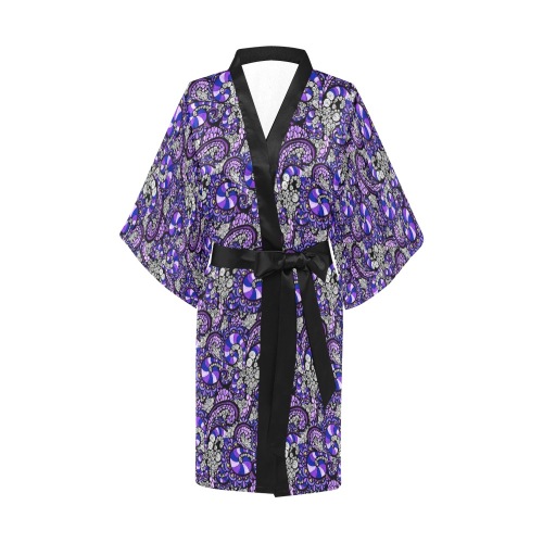 Purple Pulse - Small Pattern Kimono Robe
