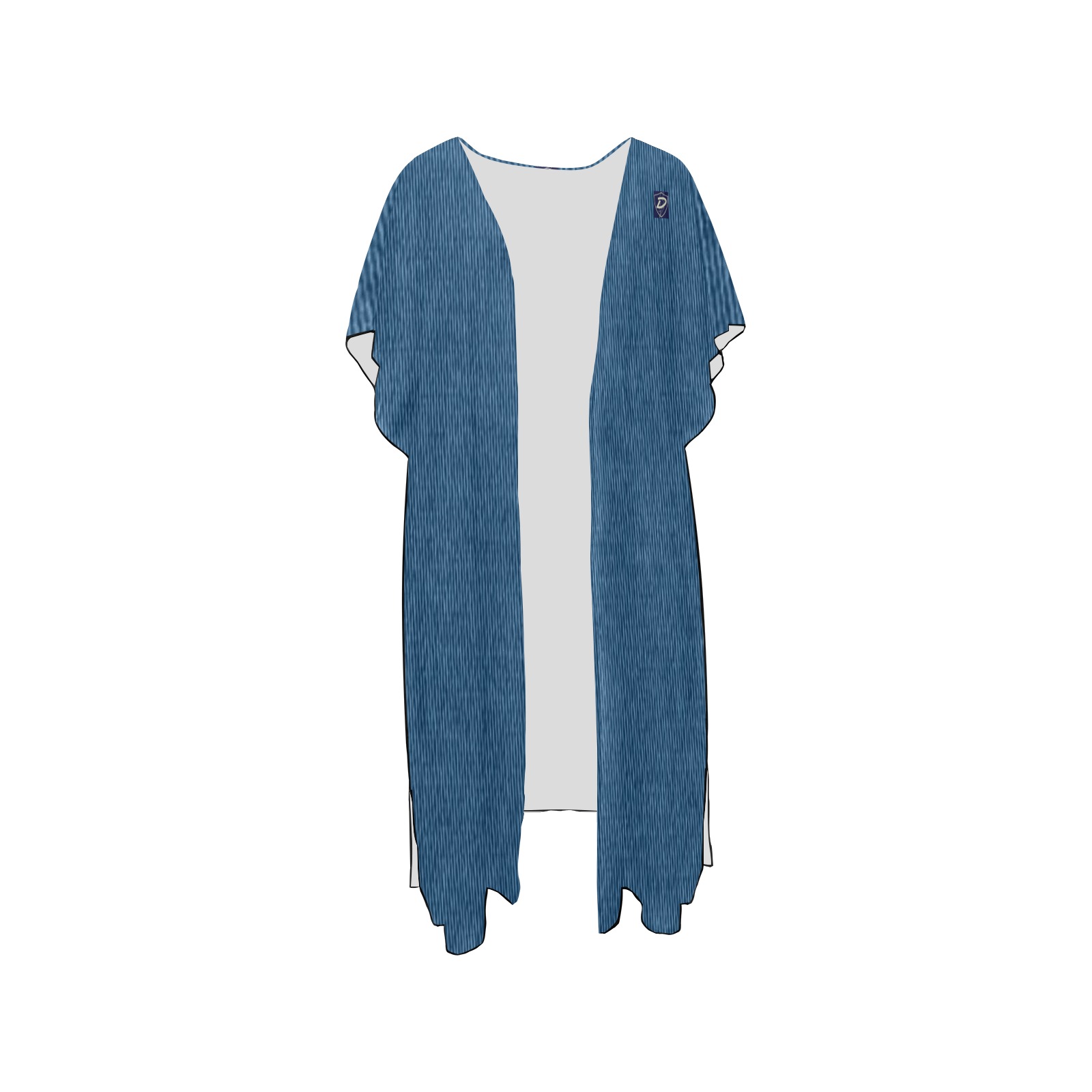Dionio Clothing - Women's Mid Length Side Slits Chiffon Cover Up (Denim) Mid-Length Side Slits Chiffon Cover Ups (Model H50)