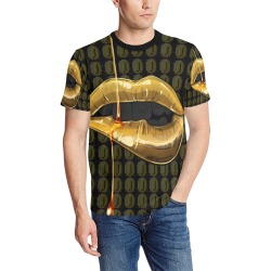 I Love Gold Tshirt Men's All Over Print T-Shirt (Solid Color Neck) (Model T63)