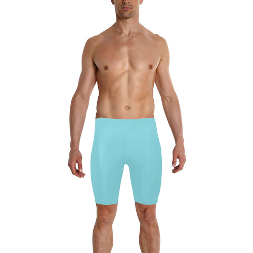 BLUE Men's Knee Length Swimming Trunks (Model L58)