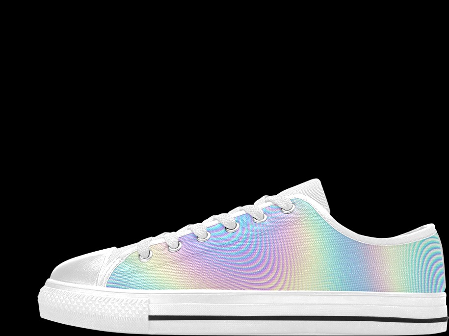 Holographic Rainbow Prints Men's Classic Canvas Shoes (Model 018)