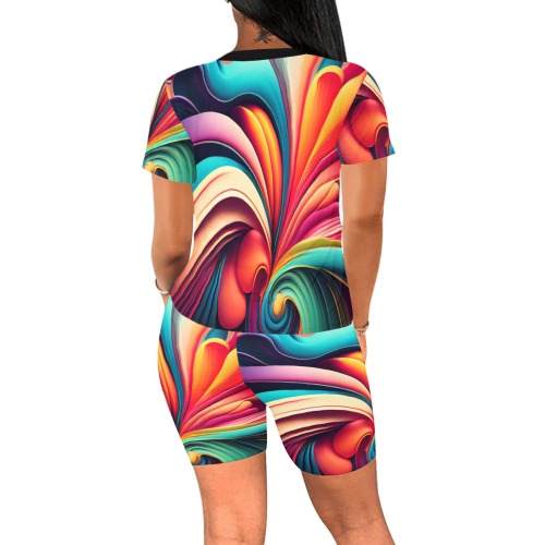 illustration with multi colored Collectable Fly Women's Short Yoga Set