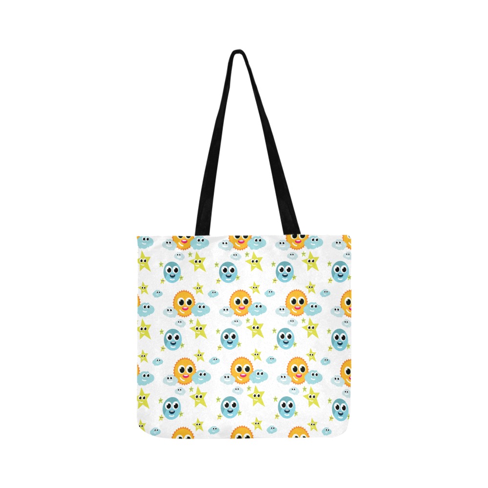 Sun, moon, stars and clouds pattern Reusable Shopping Bag Model 1660 (Two sides)