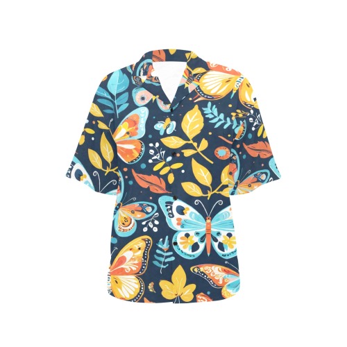 Bohemian Butterflies 1 All Over Print Hawaiian Shirt for Women (Model T58)