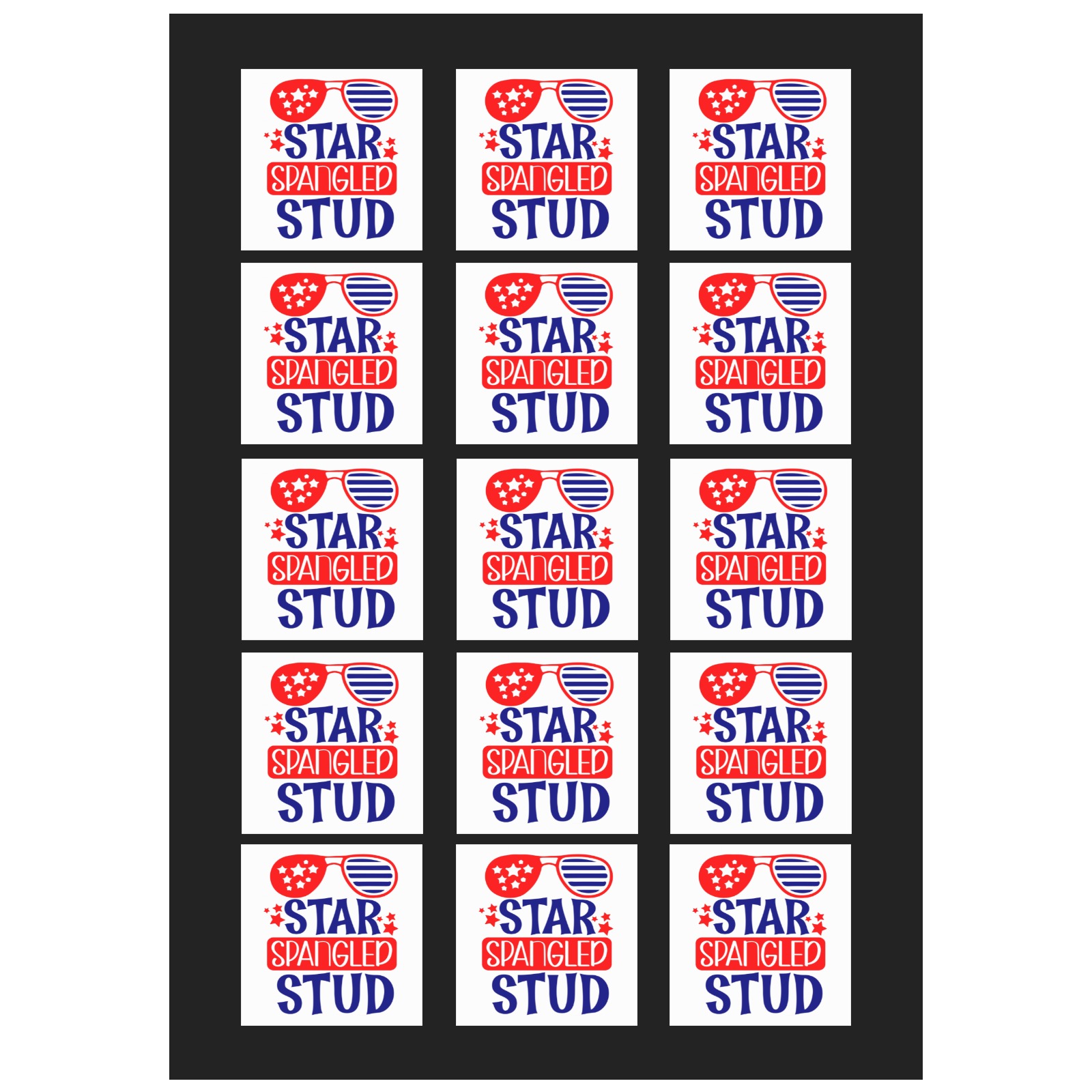 Star Spangled Stud Personalized Temporary Tattoo (15 Pieces)