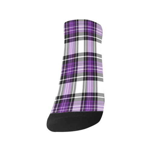 Purple Black Plaid Women's Ankle Socks