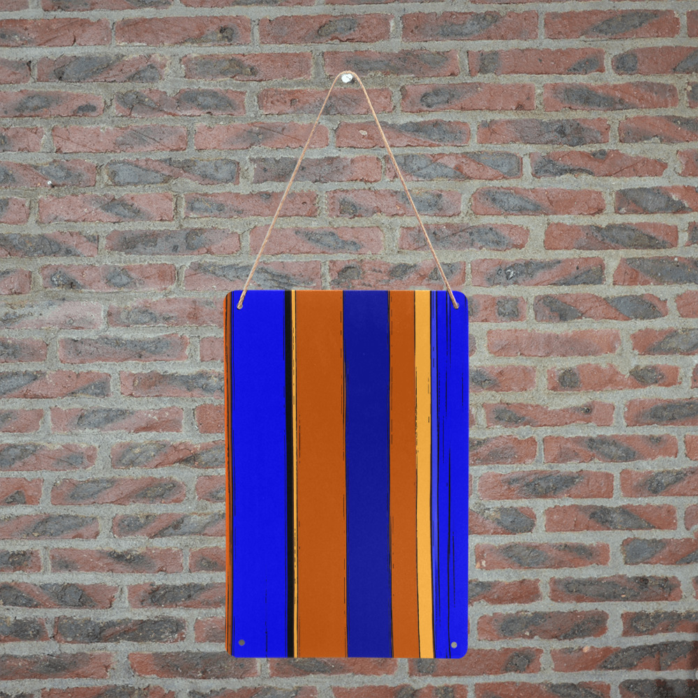 Abstract Blue And Orange 930 Metal Tin Sign 8"x12"
