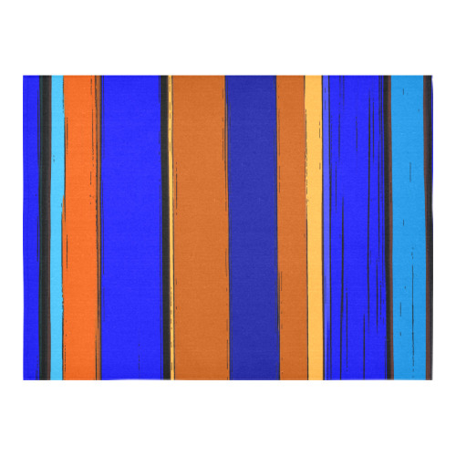 Abstract Blue And Orange 930 Cotton Linen Tablecloth 52"x 70"