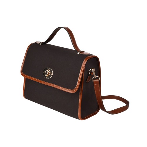 color licorice Waterproof Canvas Bag-Brown (All Over Print) (Model 1641)