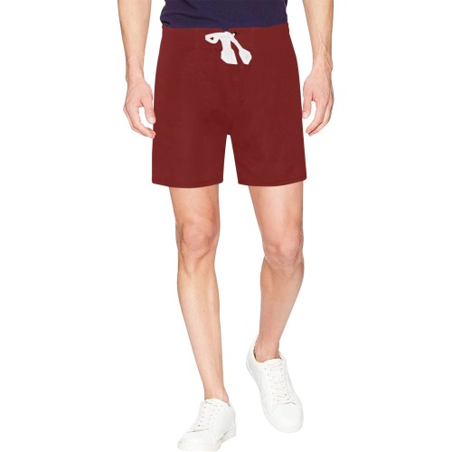 color blood red Men's Mid-Length Beach Shorts (Model L47)