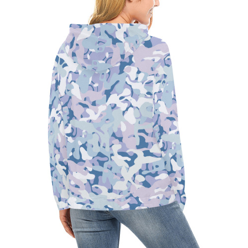 Basic Alpine Forest Modern Camouflage All Over Print Hoodie for Women (USA Size) (Model H13)