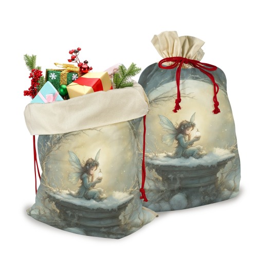 Christmas Wish 3 Pack Santa Claus Drawstring Bags (Two Sides Printing)