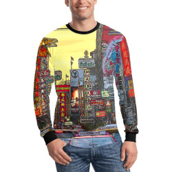 Chinatown in Bangkok Thailand - Altered Photo Men's All Over Print Long Sleeve T-shirt (Model T51)