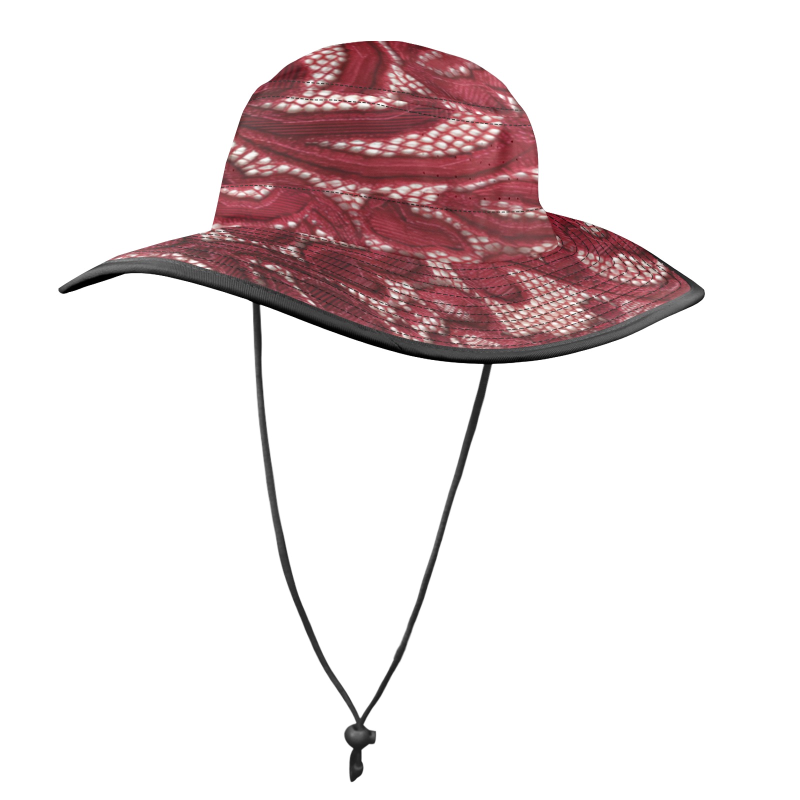 Red Lace  Momma Wide Brim Bucket Hat