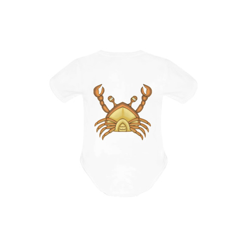 Ocean Claw Crab Cartoon Baby Powder Organic Short Sleeve One Piece (Model T28)