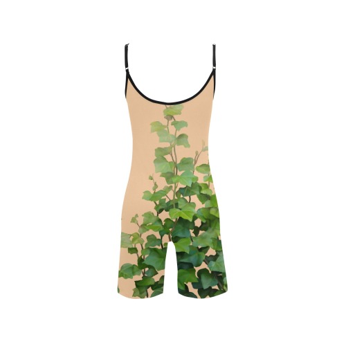 Vines, climbing plant watercolor Women's Short Yoga Bodysuit