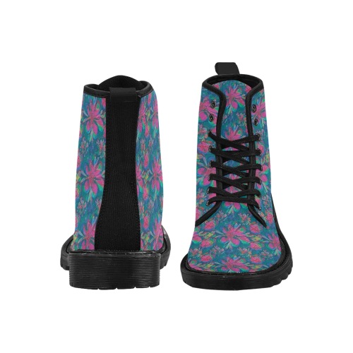 Unique Style Pattern Martin Boots for Women (Black) (Model 1203H)