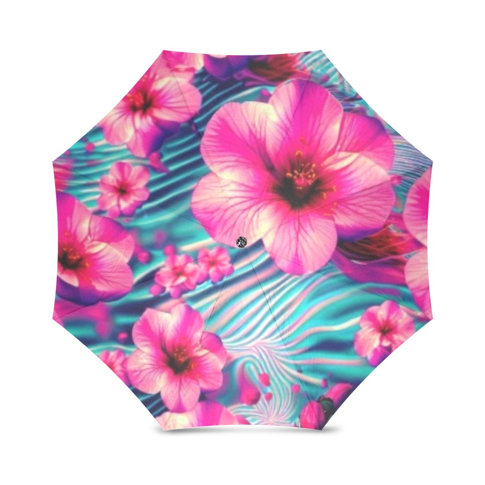 hibiscus umbrella Foldable Umbrella (Model U01)