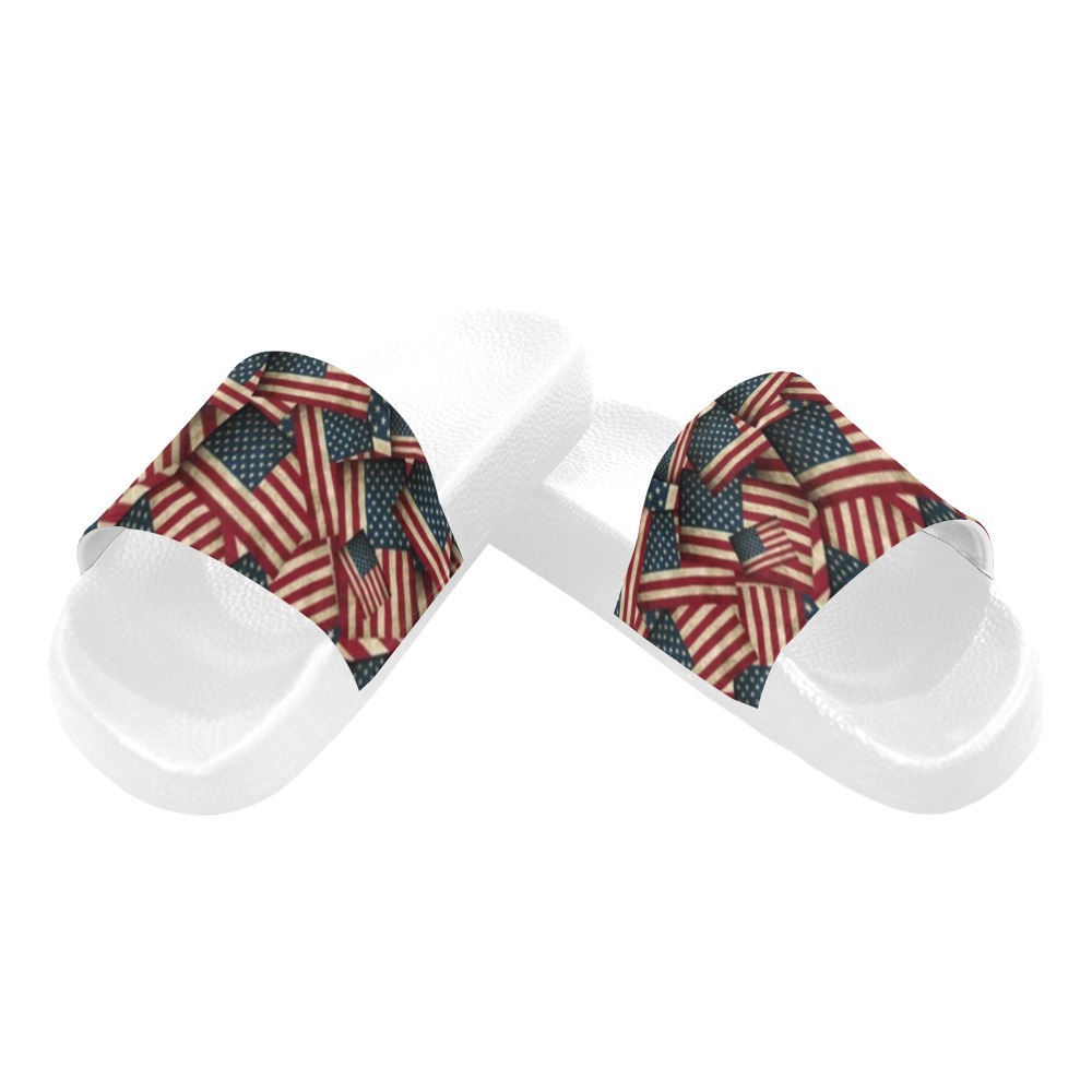 Patriotic USA American Flag Art Men's Slide Sandals (Model 057)