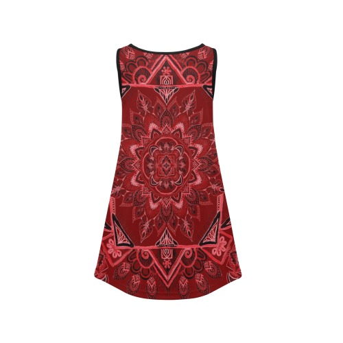 gamba dark red Girls' Sleeveless Dress (Model D58)
