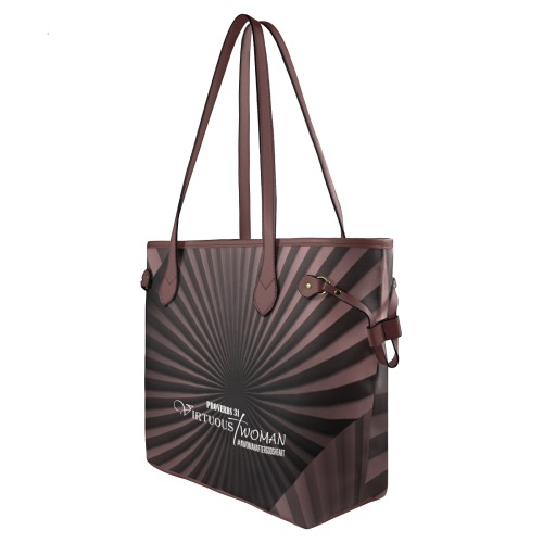 PAPER FAN CANVAS BROWN BAG Clover Canvas Tote Bag (Model 1661)