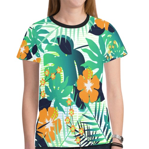 GROOVY FUNK THING FLORAL New All Over Print T-shirt for Women (Model T45)