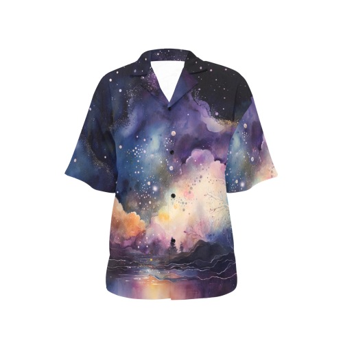 Space Fantasy 2 All Over Print Hawaiian Shirt for Women (Model T58)